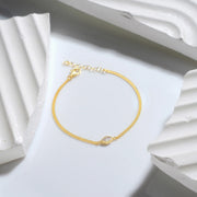 Marquise-Cut CZ Stone Diamond Solitaire Bracelet - Lyphiyes